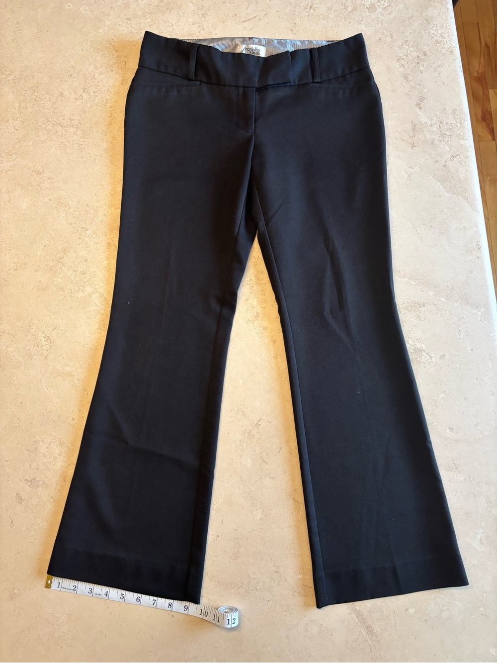 Charlotte Russe Black Trousers with Striped Waistband Lining